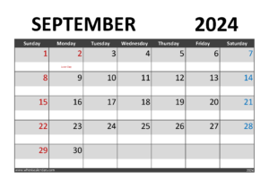 September 2024 Calendar PDF