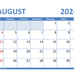 Blank August 2024 Calendar