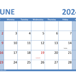 June 2024 Calendar A4