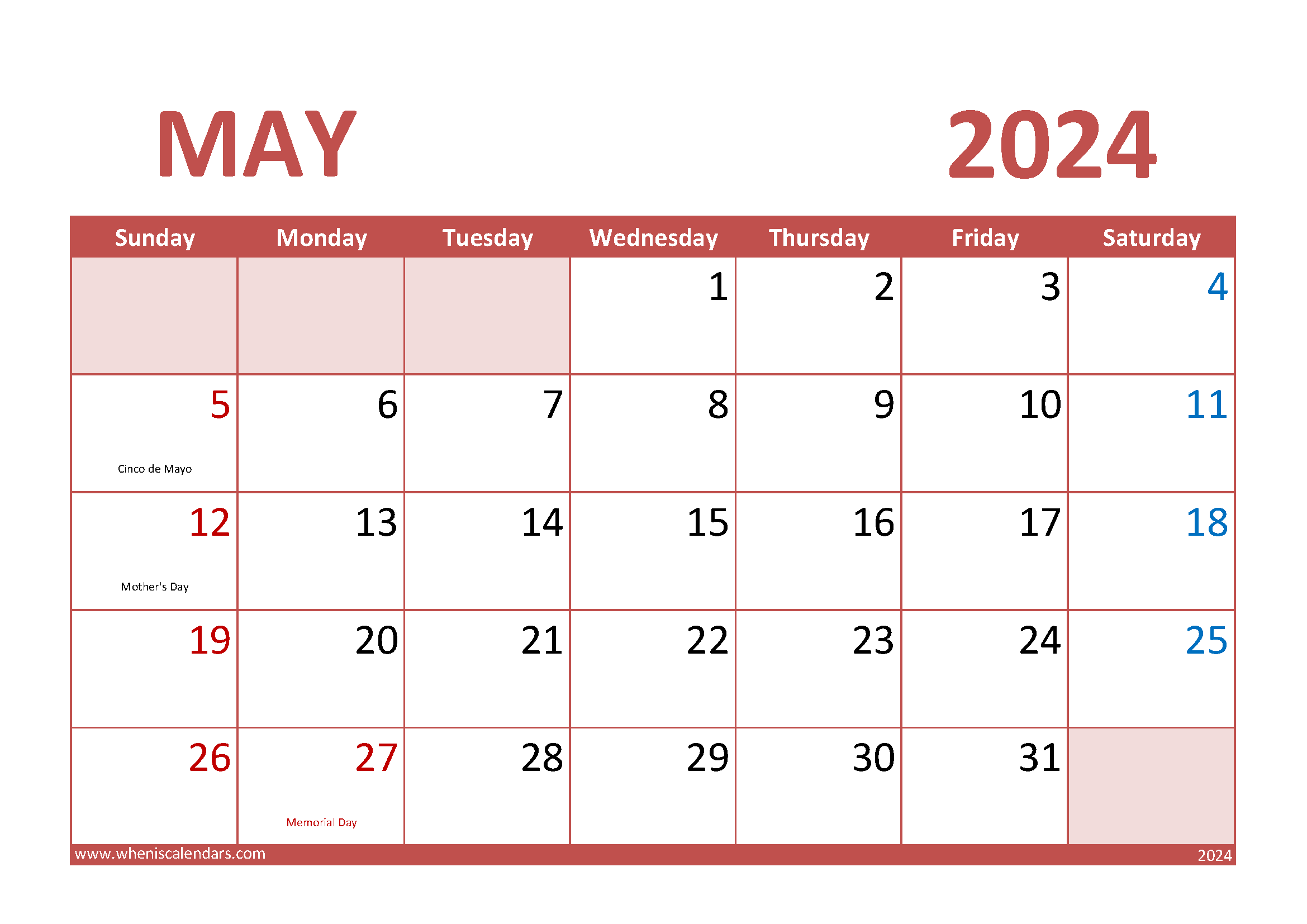 Special Days in May 2024