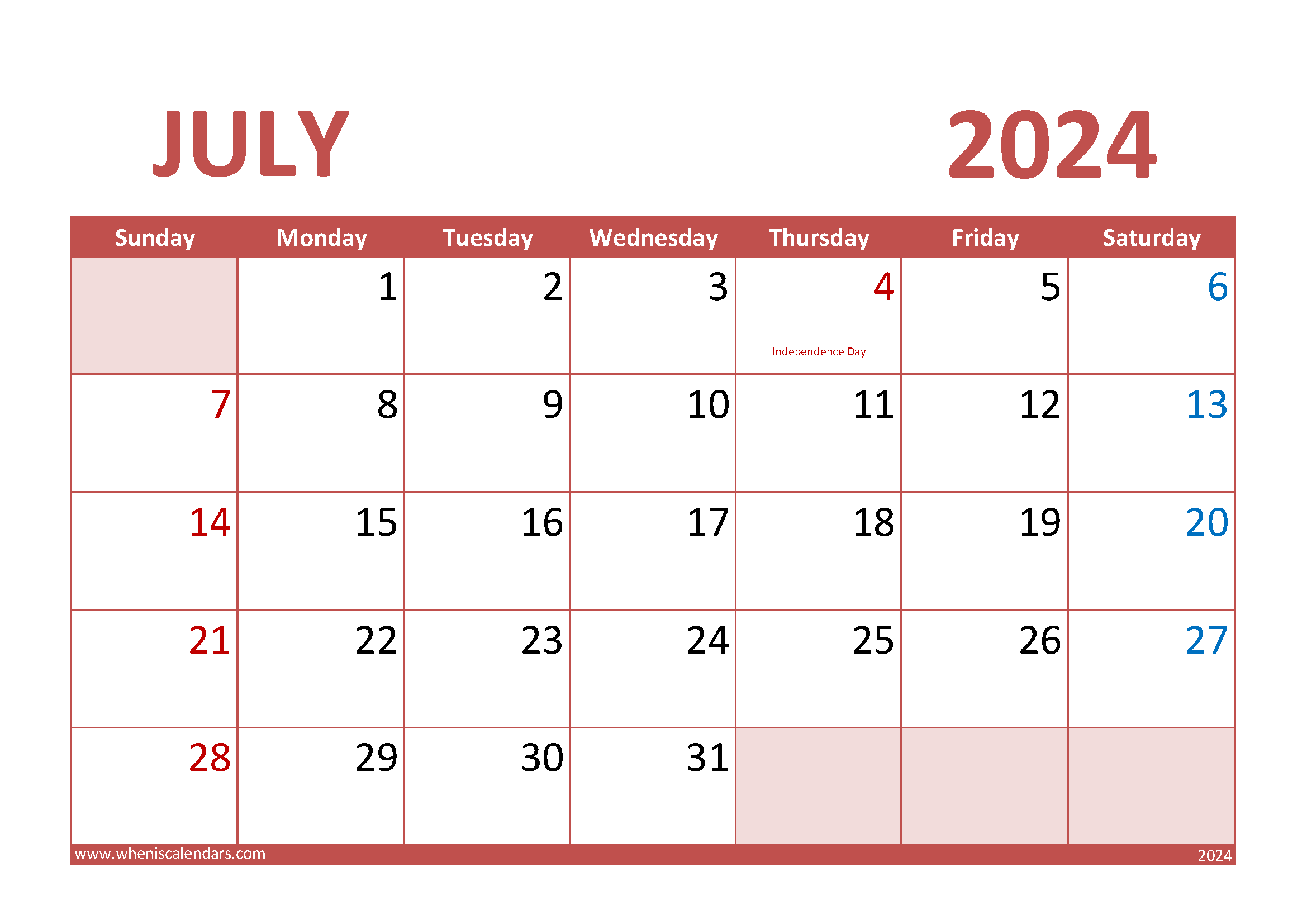 Special Days in July 2024