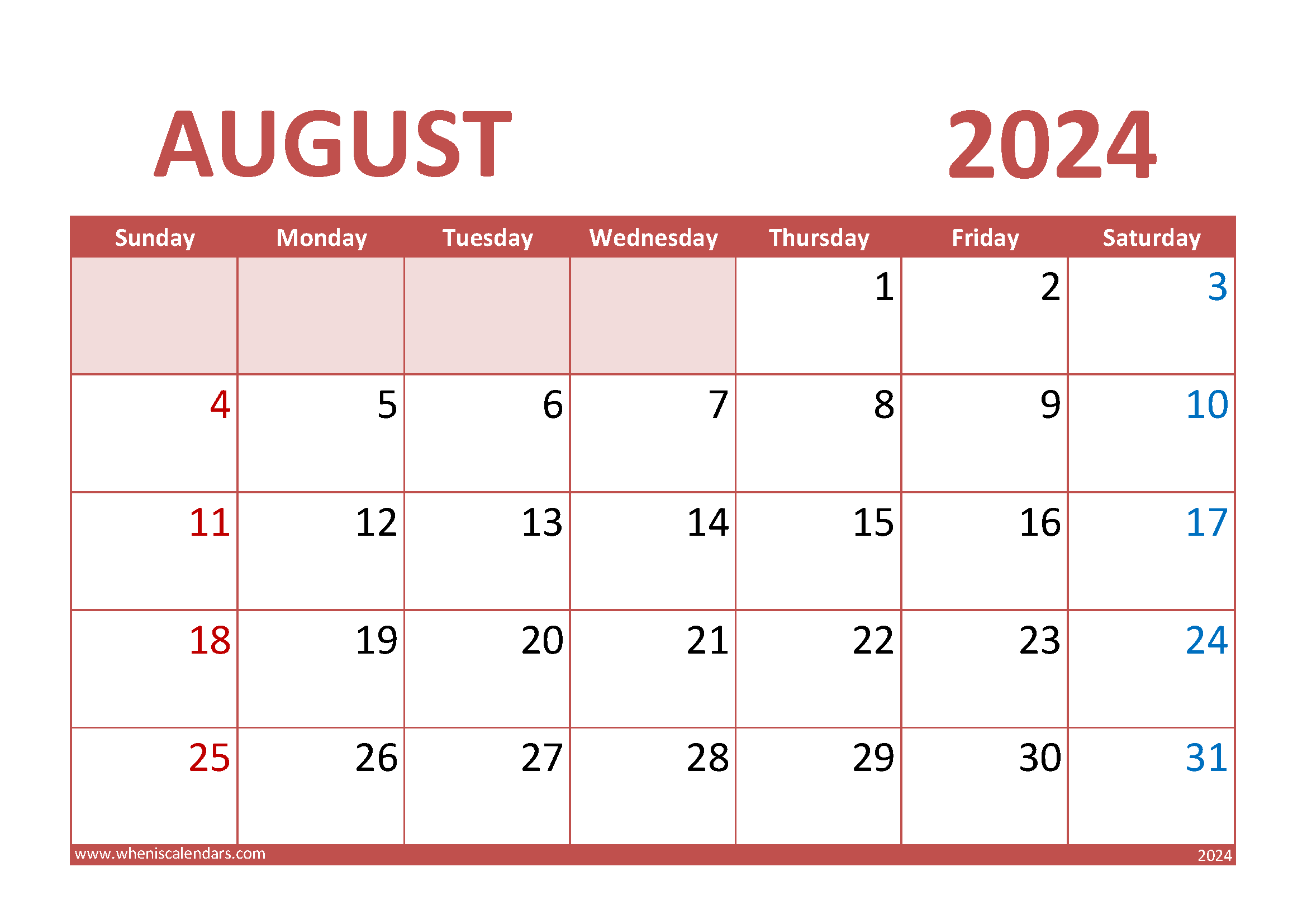 Special Days in August 2024