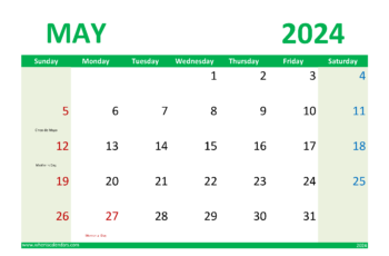 May 2024 Printable Calendar Free
