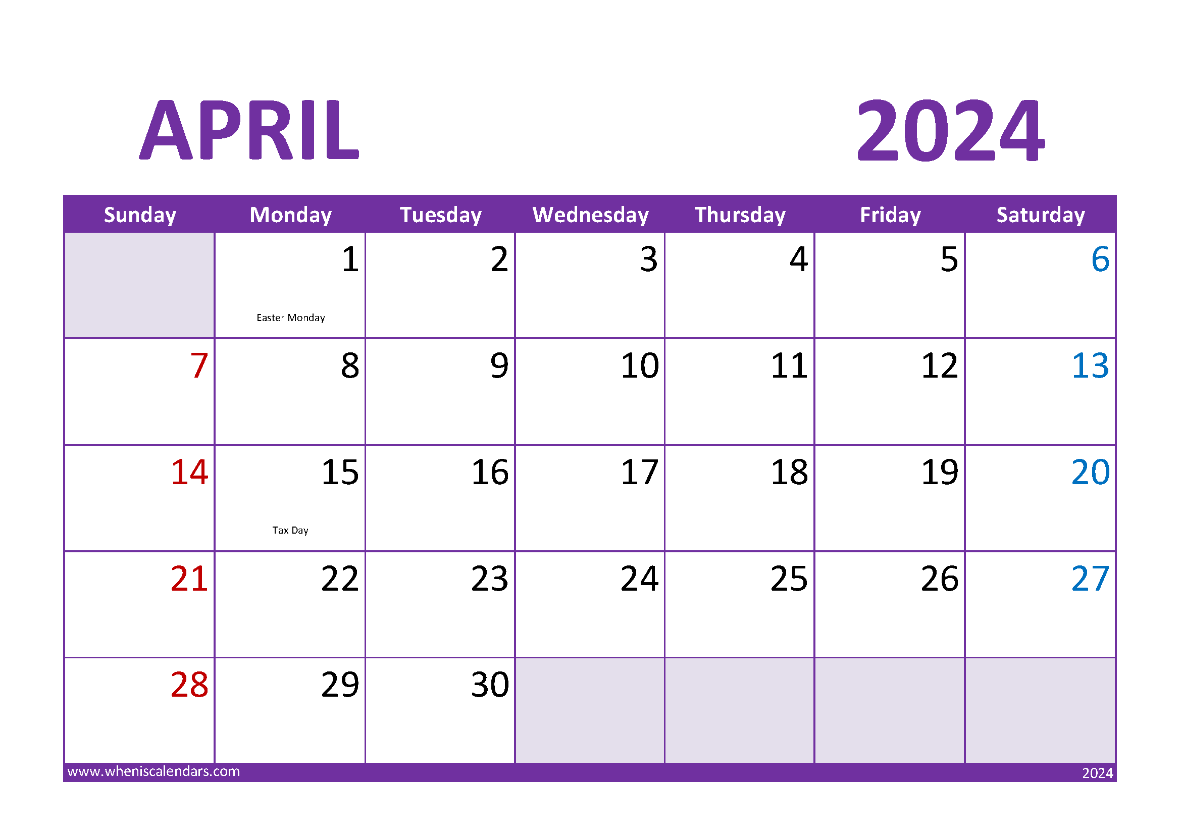 Blank Calendar May 2024