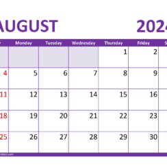 Blank Calendar August 2024