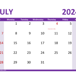 Print July 2024 Calendar