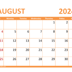 Printable August Calendar 2024