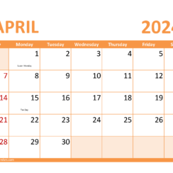 May Blank Calendar 2024