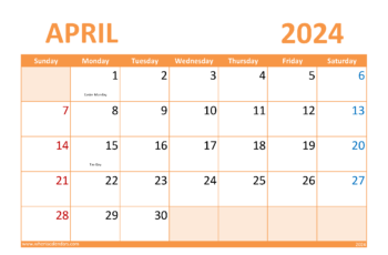 May Blank Calendar 2024