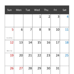May 2024 Calendar Editable