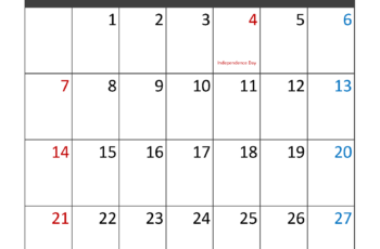 July 2024 Calendar Editable