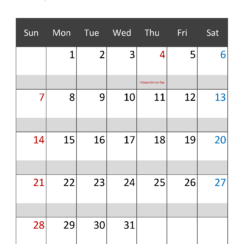 Blank 2024 July Calendar