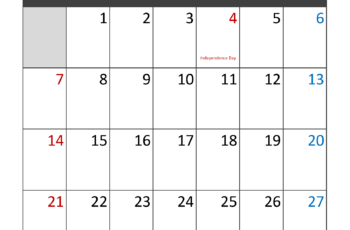 2024 July Calendar with Holidays