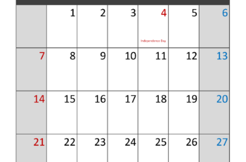 Printable July 2024 Calendar Page