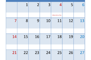 Printable Monthly Calendar July 2024