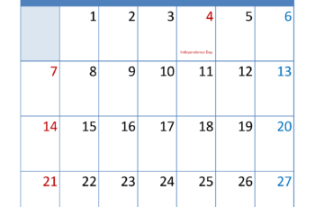 July Free Printable Calendar 2024