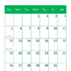 May Holiday Calendar 2024