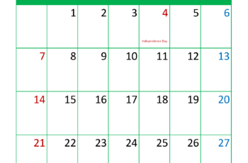 July Holiday Calendar 2024
