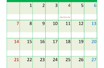 Free Printable July 2024 Calendar with Holidays