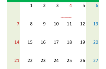 Printable 2024 July Calendar