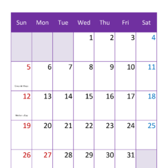 May Calendar Template 2024