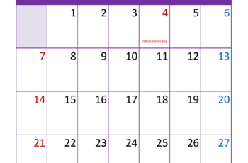 July Calendar Template 2024