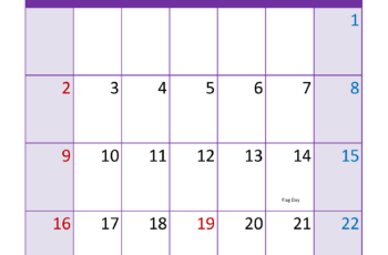 Month of June 2024 Printable Calendar