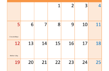 May 2024 Calendar Bank Holidays