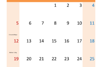 Blank May Calendar 2024