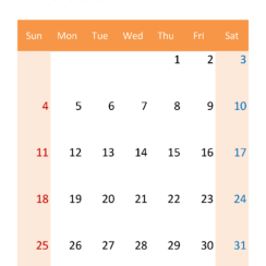 Blank August Calendar 2024