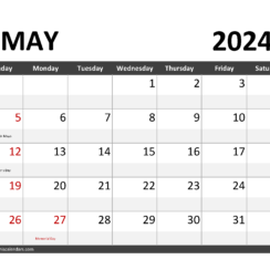 Blank Calendar for May 2024