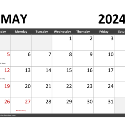 May 2024 Calendar to Print