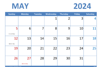 May 2024 Calendar Blank