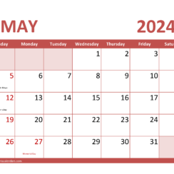 May 2024 Free Calendar