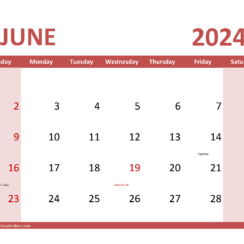 June Calendar 2024 with Holidays