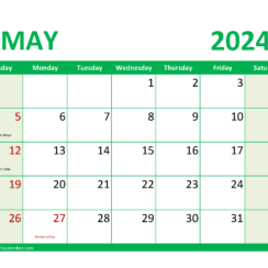 May 2024 Excel Calendar