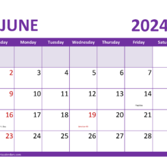 June 2024 Calendar Holidays List