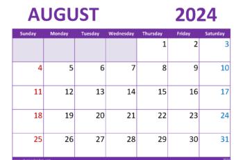 August 2024 Calendar Holidays List