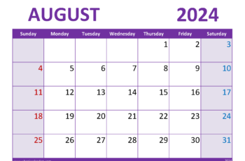 Printable August 2024 Calendar Free
