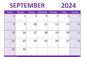 Printable September 2024 Calendar Free