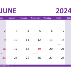 Print June 2024 Calendar Free