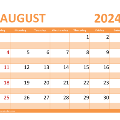 August Calendar 2024 Free Printable