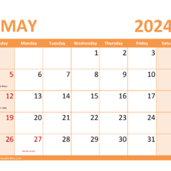 May 2024 Blank Printable Calendar