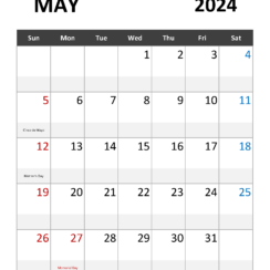 May 2024 Calendar Printable Free