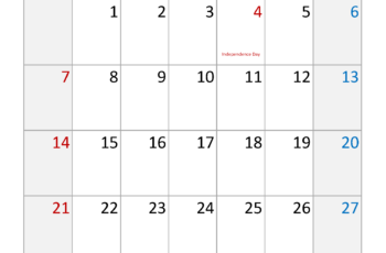 July Calendar 2024 Holidays