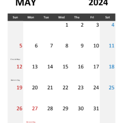 Blank 2024 May Calendar
