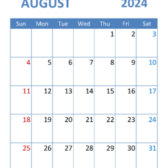 Free Printable 2024 August Calendar