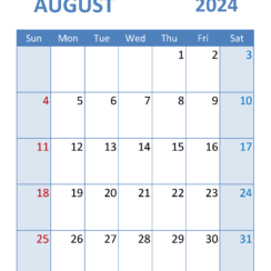 Free Printable Monthly Calendar August 2024