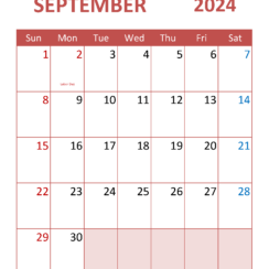 Print September Calendar 2024