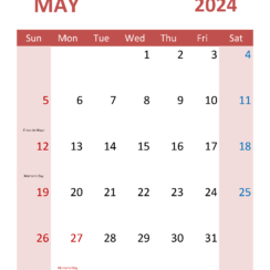 May 2024 Calendar Word Template